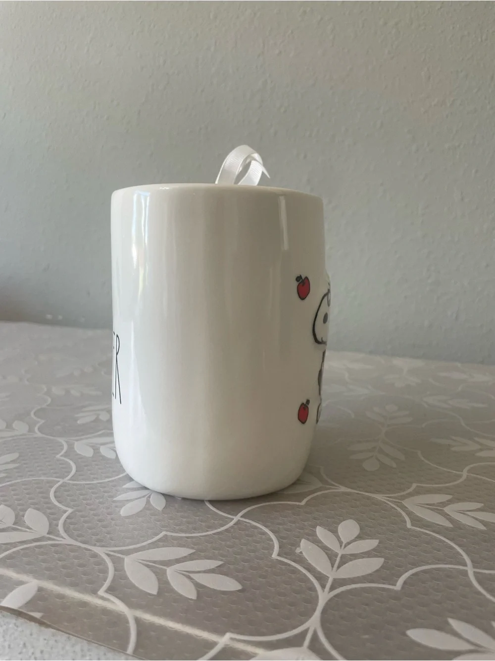 Rae Dunn X Peanuts Snoopy Apple Ceramic Mug NWT Double-Sided #1 Teacher